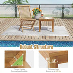 Table d'appoint carrée en bois de teck pour extérieur Gymax pour terrasse de porche