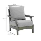 Chaise longue d'extérieur à lattes avec coussins, ensemble de 2, gris