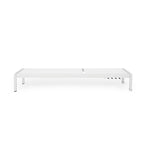 Chaise longue Kory Outdoor, 198 cm, en tissu maillé blanc et aluminium