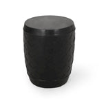 Table d'appoint d'extérieur, motif treillis de 16 pouces, finition béton noir