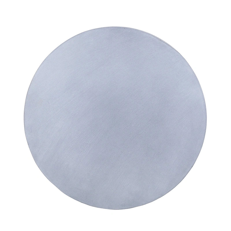 Table d'appoint d'extérieur, ronde 16 pouces, cadre imitation béton bleu clair