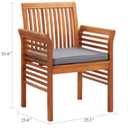 Kim, ensemble de 2 pièces, fauteuil de jardin Geay, bois d'acacia marron
