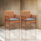 Kim, ensemble de 2 pièces, fauteuil de jardin Geay, bois d'acacia marron