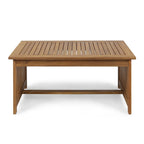 Table basse d'extérieur Gerry, 40 pouces rectangulaire en bois d'acacia marron à lattes