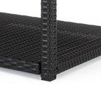 Table basse Coco moderne de 46 pouces pour patio avec étagère, cadre en osier, espresso