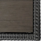 Table basse Coco moderne de 46 pouces pour patio avec étagère, cadre en osier, espresso