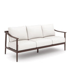 Canapé d'extérieur Fena 4 pièces, 2 fauteuils et table basse, coussins ivoire