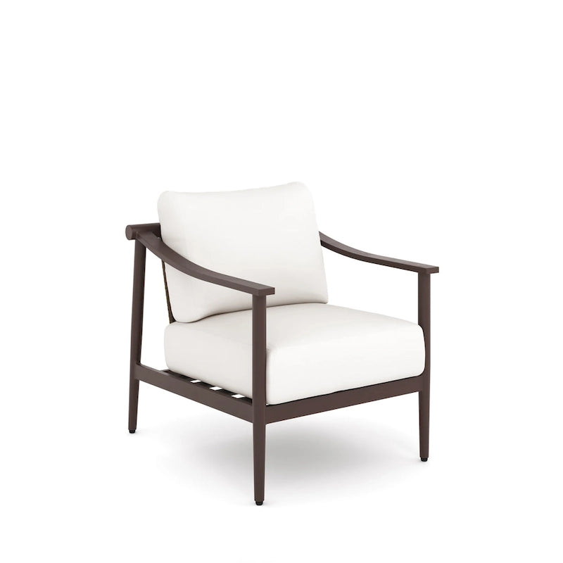 Canapé d'extérieur Fena 4 pièces, 2 fauteuils et table basse, coussins ivoire