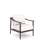 Canapé d'extérieur Fena 4 pièces, 2 fauteuils et table basse, coussins ivoire