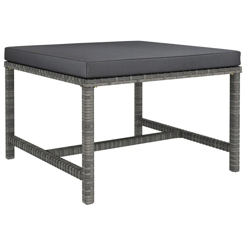 Ensemble de canapés modulaires d'extérieur Avio 7 pièces avec pouf, en résine tressée gris foncé