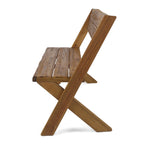 Banc d'appoint extérieur, design classique à croix de 48 pouces, bois d'acacia brun