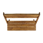 Banc d'appoint extérieur, design classique à croix de 48 pouces, bois d'acacia brun