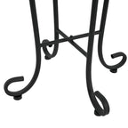 Table d'appoint intérieure et extérieure avec plateau en carrelage et pieds volutes pour balcon et jardin