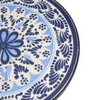 Table d'appoint intérieure et extérieure avec plateau en carrelage et pieds volutes pour balcon et jardin