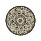 Table d'appoint de patio ronde, petite table de bout, support de plante avec plateau en céramique florale et étagère de rangement pour salle d'étude, jardin