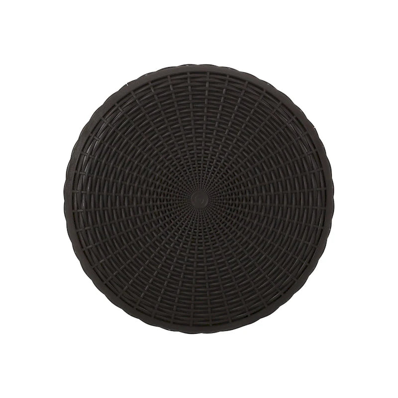 Table d'appoint d'extérieur Wicker Side Table, table d'appoint pivotante avec espace de rangement pour jardin et arrière-cour, table de patio portable