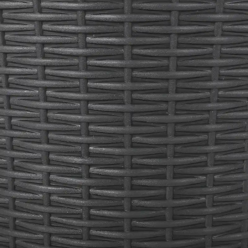 Table d'appoint d'extérieur Wicker Side Table, table d'appoint pivotante avec espace de rangement pour jardin et arrière-cour, table de patio portable