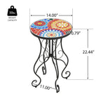Table d'appoint de patio Résistante aux intempéries Table d'appoint Table basse ronde Support de plantes pour usage intérieur et extérieur