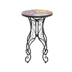 Table d'appoint de patio Résistante aux intempéries Table d'appoint Table basse ronde Support de plantes pour usage intérieur et extérieur