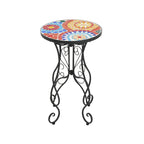 Table d'appoint de patio Résistante aux intempéries Table d'appoint Table basse ronde Support de plantes pour usage intérieur et extérieur