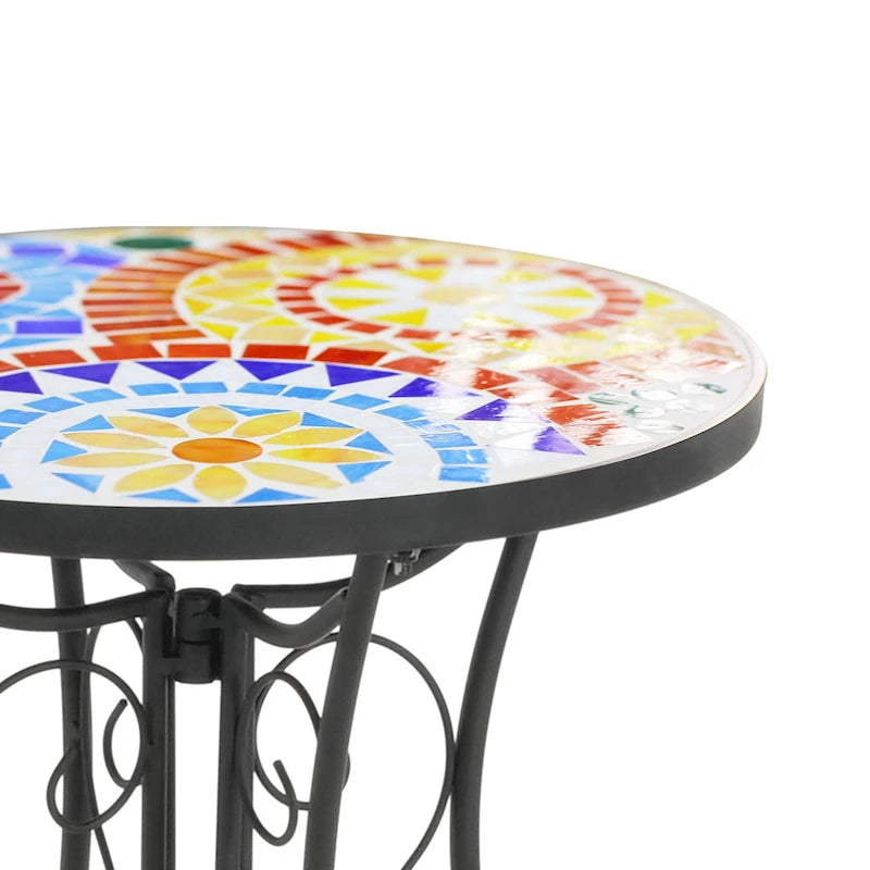 Table d'appoint de patio Résistante aux intempéries Table d'appoint Table basse ronde Support de plantes pour usage intérieur et extérieur