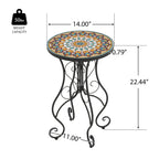 Table d'appoint de patio Résistante aux intempéries Table d'appoint Table basse ronde Support de plantes pour usage intérieur et extérieur