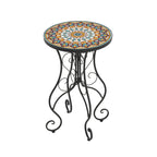 Table d'appoint de patio Résistante aux intempéries Table d'appoint Table basse ronde Support de plantes pour usage intérieur et extérieur