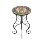 Table d'appoint de patio Résistante aux intempéries Table d'appoint Table basse ronde Support de plantes pour usage intérieur et extérieur
