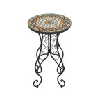 Table d'appoint de patio Résistante aux intempéries Table d'appoint Table basse ronde Support de plantes pour usage intérieur et extérieur