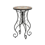 Table d'appoint de patio Résistante aux intempéries Table d'appoint Table basse ronde Support de plantes pour usage intérieur et extérieur