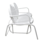 Fauteuil à bascule double en métal rétro tulipe pour 2 personnes de 48,25 po, blanc