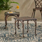 Outdoor Side Tables Set of 2, Patio Square End Tables Accent Table Sofa Side Tables with Woven Latticework Tabletop