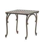 Tables d'appoint d'extérieur, lot de 2, tables d'appoint carrées pour terrasse, tables de chevet avec plateau en treillis tressé