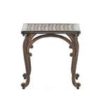 Tables d'appoint d'extérieur, lot de 2, tables d'appoint carrées pour terrasse, tables de chevet avec plateau en treillis tressé