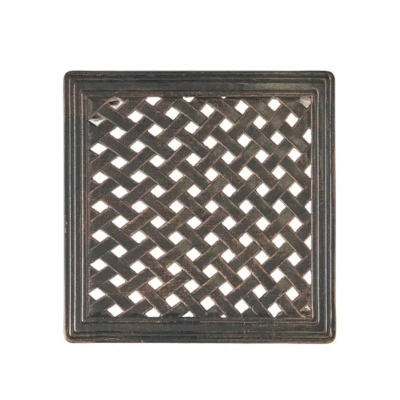 Tables d'appoint d'extérieur, lot de 2, tables d'appoint carrées pour terrasse, tables de chevet avec plateau en treillis tressé