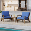 Jamie, lot de 2 fauteuils de club d'extérieur en bois d'acacia avec coussins, 31 po L.