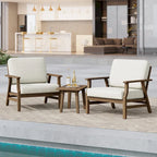 Jamie, lot de 2 fauteuils de club d'extérieur en bois d'acacia avec coussins, 31 po L.