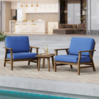 Jamie, lot de 2 fauteuils de club d'extérieur en bois d'acacia avec coussins, 31 po L.