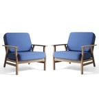 Jamie, lot de 2 fauteuils de club d'extérieur en bois d'acacia avec coussins, 31 po L.