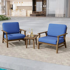 Jamie, lot de 2 fauteuils de club d'extérieur en bois d'acacia avec coussins, 31 po L.