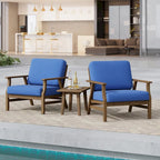 Jamie, lot de 2 fauteuils de club d'extérieur en bois d'acacia avec coussins, 31 po L.