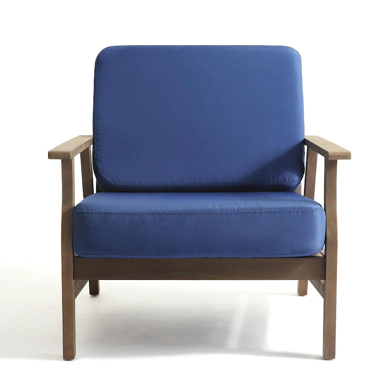 Jamie, lot de 2 fauteuils de club d'extérieur en bois d'acacia avec coussins, 31 po L.