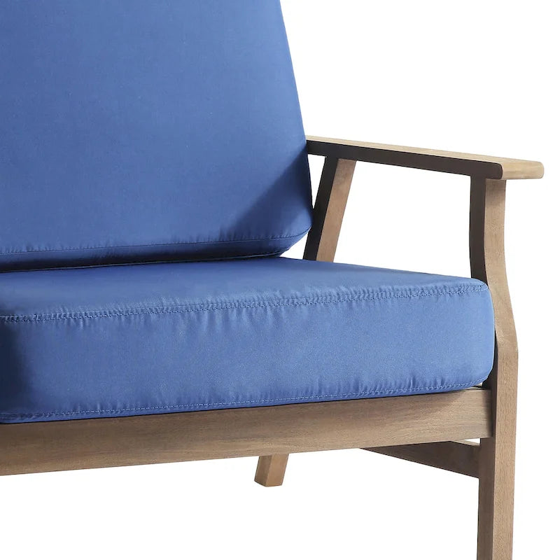 Jamie, lot de 2 fauteuils de club d'extérieur en bois d'acacia avec coussins, 31 po L.
