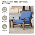 Jamie, lot de 2 fauteuils de club d'extérieur en bois d'acacia avec coussins, 31 po L.