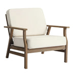 Jamie, lot de 2 fauteuils de club d'extérieur en bois d'acacia avec coussins, 31 po L.