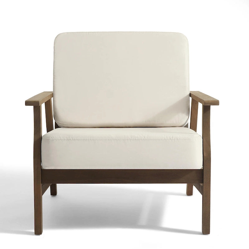 Jamie, lot de 2 fauteuils de club d'extérieur en bois d'acacia avec coussins, 31 po L.