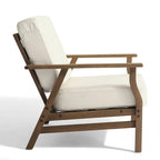 Jamie, lot de 2 fauteuils de club d'extérieur en bois d'acacia avec coussins, 31 po L.