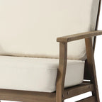 Jamie, lot de 2 fauteuils de club d'extérieur en bois d'acacia avec coussins, 31 po L.