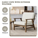 Jamie, lot de 2 fauteuils de club d'extérieur en bois d'acacia avec coussins, 31 po L.