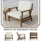 Jamie, lot de 2 fauteuils de club d'extérieur en bois d'acacia avec coussins, 31 po L.